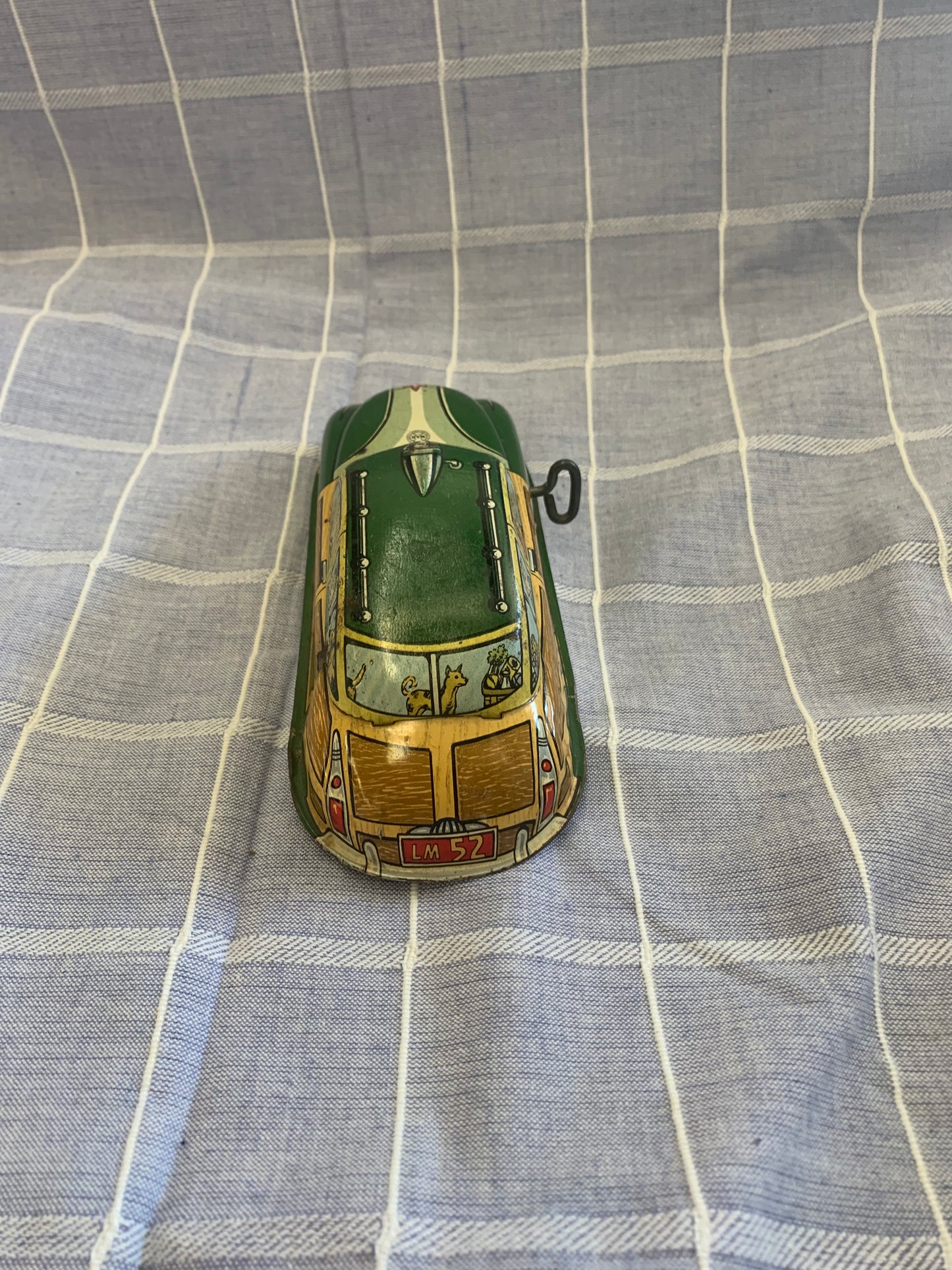 VTG MARX WOOD PANEL WIND UP CAR